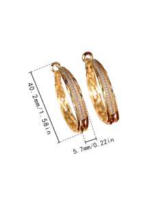 2 piezas Pendientes de aro dorados brillantes y glamorosos con circonita cúbica, adecuados para bodas, compromisos, fiestas y regalos