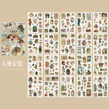 1 Pack Of 10 Pcs Classic Manor Series Sticker Book, 3 Material Types, Self-Adhesive Reusable Vintage Aesthetic Planner & DIY Decoration, Back To School