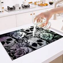 1 tấm thảm làm khô bát đĩa in hình ma quái và đầu lâu, thảm bếp bằng polyester, miếng lót thấm nước đa năng cho bát đĩa, máy pha cà phê, phụ kiện nhà bếp và gia đình, đồ trang trí nhà cửa, đồ trang trí nhà bếp, đồ trang trí phòng, đồ trang trí tiệc, đồ trang trí bàn bốn mùa, đồ trang trí tiệc, đồ trang trí đám cưới, đồ trang trí phòng ăn, đồ trang trí bếp, đồ trang trí phòng, đồ trang trí nhà cửa - Nhiều màu - Xem 10