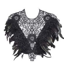 Festliches Federschal-Top, Schal-Cape, Accessoires zum Anziehen Federn-Körpergeschirr für Frauen Tops Cape Schal Schulterschal Punk Gothic Rave Dance Festival Kragen mit Manschetten Schulter Abzeichen Anziehsachen Künstliche Federn
