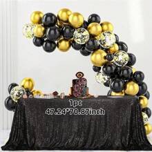 1pc 47" X 70.8" Pink Rectangular Sequins Tablecloth, Shiny Hanging Decorative Cloth Suitable For Valentine's Day, Birthday Party, Wedding And More