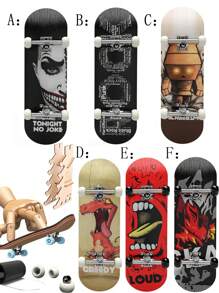 1 pieza Finger Skateboards DIY Piezas del parque de patinaje Cubierta Truco Patineta profesional Soporte de metal Rodamiento Rueda Juguetes de escritorio Dígitos Cubiertas de madera de 5 capas, Patineta, Patineta
