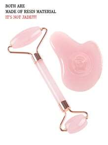 1 pieza Juego de masajeador facial rosa que incluye rodillo de doble masaje y tabla de masaje, tabla con textura en forma de flor de camelia, varilla de doble masaje, diseño portátil adecuado para uso personal, regalo y uso con productos para el cuidado de la piel, ayuda al levantamiento facial, gran regalo para el Día de la Mujer o el cumpleaños de una mujer