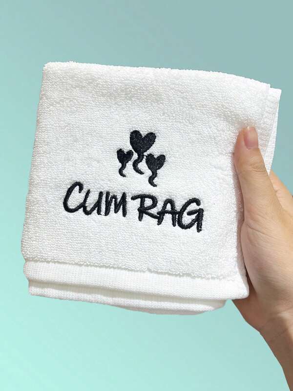 Valentine's Day Gift, Funny Absorbent Towel Gift For Husband, Boyfriend, Newlywed Gift Romantic Embroidered Handkerchief For Couples, Gift For Valentine's Day, Wedding And Anniversary, Soft And Absorbent Towel, 11.81*11.8 In Handkerchief 1pc Or 2pcs/5pcs Set Bathroom Decor Summer Back To School