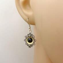 3pcs Stainless Steel Demon Eye Pendant Necklace And Earrings Set
