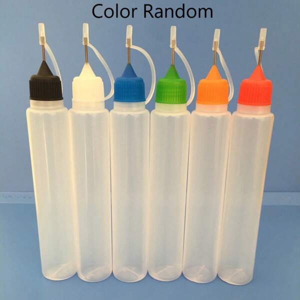 Botella recargable de punta filosa y precisa para exprimir - Herramienta DIY para arcilla polimérica, botella duradera para exprimir pintura de arcilla DIY, botella para exprimir pintura de cerámica con precisión, adecuada para manualidades, pintura y aplicación de adhesivos, adhesivos para manualidades y útiles escolares, vuelta al colegio