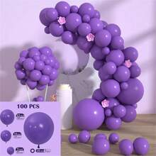 100pcs Plain Solid Color Balloon Set, Balloon Chain, Birthday Party, Wedding, Anniversary, Bachelor Party, Bachelorette Party, Graduation, Back To School, Housewarming, Retirement Party, Halloween, Christmas, New Year, Wedding Decoration Balloon Set