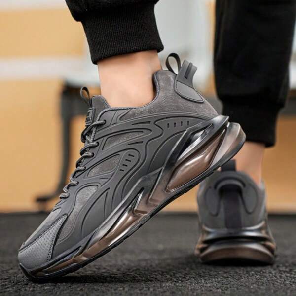 Men's Thick Sole Casual Running Chunky Sneakers, Breathable Mesh Fabric, Non-Slip, Lightweight & Soft Sole Outdoor Walking Shoes