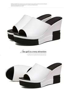 Women's Thick Sole Wedge Heel Peep Toe Roman Sandals, Summer New Arrival