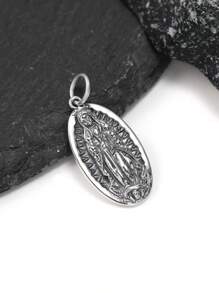 1pc Simple Unique 925 Sterling Silver Virgin Of Guadalupe Charm DIY Women Fine Jewelry Gift