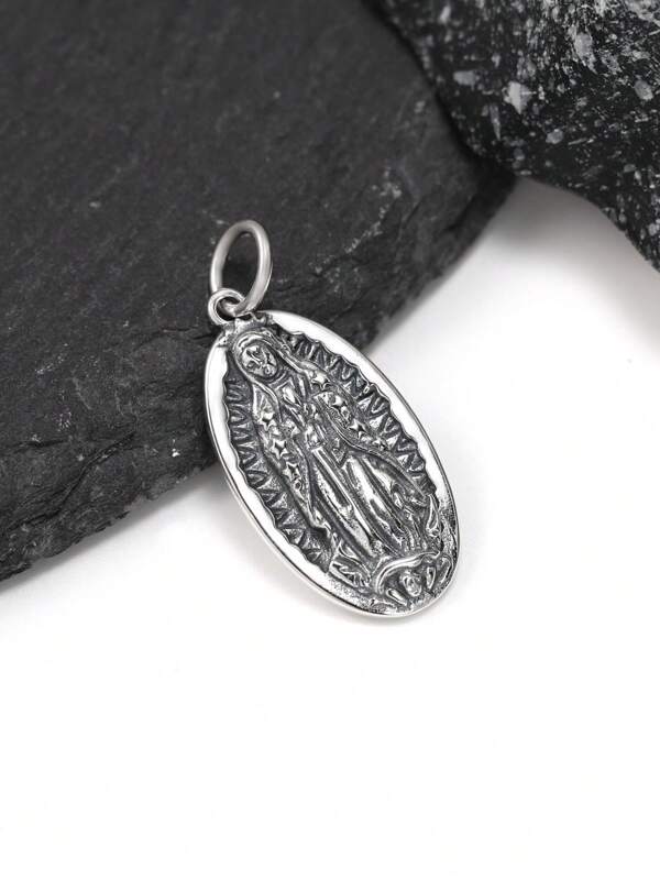 1pc Simple Unique 925 Sterling Silver Virgin Of Guadalupe Charm DIY Women Fine Jewelry Gift