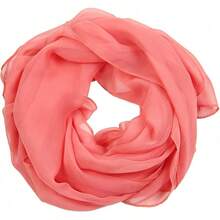 2025PANTONIGHT Long Chiffon Sheer Scarf For Womens - 062 Watermelon Red - View 4