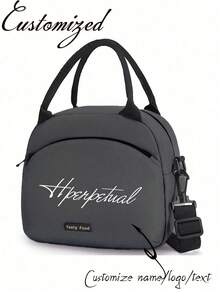 1 个定制姓名午餐袋，定制牛津布便携式保温午餐袋，矩形带铝箔层，适合返校、周年纪念、生日派对和特殊场合的理想礼物，多功能，可重复使用，易于清洁，防霉，透气，节省空间，精致，可爱，时尚， - 彩色 - 查看 2