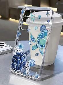 Blue Sea Turtle Painted Plain Perforated Simple Anti-Drop Thick Phone Protective Case Print Compatible With Iphone 15/IP16 PROMAX XR/7/8, IPhone 15 Promax/12 PROMAX/13 PROMAX/14 PROMAX 13 14 11 12p14 Female P11 Soft Shell P12 Anti-Fall XS.XR/78P.78GES2, Suitable For A134G A22 A21S A514G A52 S22 ULTRA A335G, Suitable For Redmi 10 Redmi Note 114G Redmi 11 Lite A53TPu A14/A23/S23ULTRA S24 A14 A15 S23 A73, Redmi Phones Waterproof Shockproof Scratch Resistant