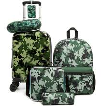 Kid's Luggage Set 5 Piece Suitcase Set 16'' Hardside Luggage With Spinner Wheels Girls Boys Carry On Luggage Travel Rolling Luggage Airline Approved Bag For School School Accessories School Stuff