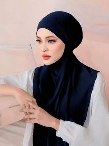 1 件 L 码女士易穿粘胶纤维头巾，即时头巾日常帽子面纱衣服 - 彩色 - 查看 30