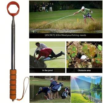 1 pieza Recogedor retráctil de pelotas de golf, herramienta recogedora de pelotas de golf de 9 pies, accesorios de golf, regalo ideal para golfistas