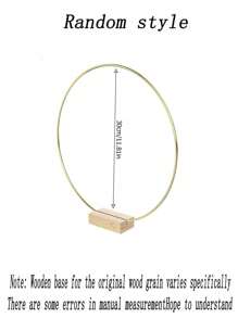 10 piezas/2 piezas - Guirnalda metálica dorada con base de madera - Decoración circular DIY elegante para bodas, fiestas y cumpleaños - Diseño artesanal con rosas artificiales y hojas verdes, sin necesidad de electricidad, decoraciones de cumpleaños | Centros de mesa decorativos | Diseños hechos a mano, decoraciones de boda