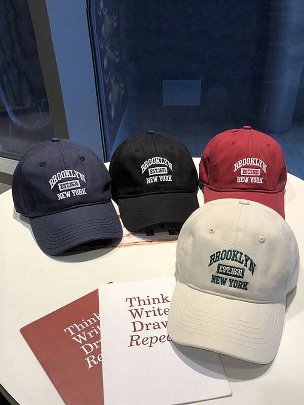1 Peça Boné de Beisebol de Estilo Casual Unissex Liso, Bordado com Letra em Poliéster, Boné Snapback Versátil e na Moda para Atividades ao Ar Livre e Uso Diário