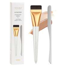 Docolor Flat Foundation Brush And Makeup Spatula Set, Thin Liquid Foundation Brushes Dual Edged Spatula Brush Makeup Korean Foundation Brush For Blending, Cream, Thin Makeup Brush &Make Up Spatula - 卡其色 - 查看 11