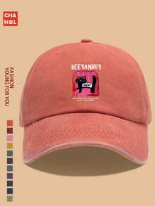 1 件“BEYANBUY 猫咪图案”印花棒球帽，时尚黑色爸爸卡车司机帽，透气舒适，纯色简约复古软冠帽檐爸爸帽，可调节尺寸男女通用，适合年轻情侣滑板，适合户外骑行、运动、徒步旅行、钓鱼、散步、度假、单身派对，是送给爸爸和妈妈的理想礼物，节日 - A - 查看 14