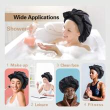 2 Stücke Haaraccessoires Set: Damen einfarbige Schlafmütze mit 1 Stück passenden großen Scrunchie, weich atmungsaktiv und einstellbar für Dusche, Make-up, Gesichtsmaske, Zuhause oder Hotel-Nutzung