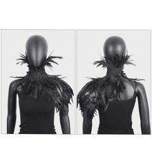 Festliches Federschal-Top, Schal-Cape, Accessoires zum Anziehen Federn-Körpergeschirr für Frauen Tops Cape Schal Schulterschal Punk Gothic Rave Dance Festival Kragen mit Manschetten Schulter Abzeichen Anziehsachen Künstliche Federn