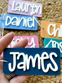 Personalized Retro Name Acrylic Keychain,Backpack Name Tag, Custom Lunchbox Name Tag, Luggage Tag,Multi-Functional,Ornamental,Letter,Stylish,Modern,Colorful,Cute,Adorable,Casual,Custom,Personalised,Unique,Customized,Ideal Gifts For Him,Ideal Gifts For Her