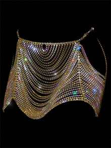 Rhinestone Multi-Layer Skirt Chain, Suitable For Party And Gathering Occasions