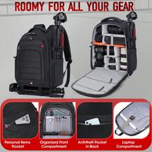 NEWHEY Mochila para cámara, bolso para cámara para DSLR/SLR/Mirrorless, para portátil de 14/15.6 pulgadas, mochila para fotógrafos con anti-robo, con cubierta para la lluvia y soporte para trípode - Multicolor - Ver 7