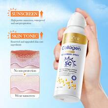 SADOER SPF50 PA+++ 胶原蛋白抗皱美白防晒喷雾，轻盈不油腻，保湿防水，面部防晒，旅行、露营、徒步、登山、户外活动、海滩、夏季护肤的理想之选，送给女性和女孩的礼物（非加压式，手动泵喷头） - 彩色 - 查看 2