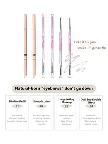 قلم حواجب دوار مزدوج الطرف للتفاصيل من ماركة FLORTTE