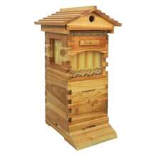 Mini Auto Flow Wood Bee Hive Beehives + 10 X Bee Frames + 6 X Bee Wax Foundation - 棕色 - 查看 11