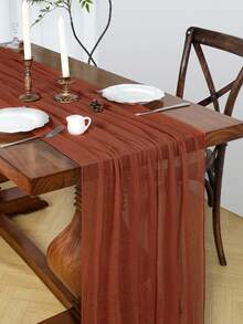 Terracotta Cheesecloth Table Runner 120 Inch Rustic Bohemia Cheese Cloth Runner 10Ft For Wedding Decorations Baby Bridal Shower Holiday Party Decoration - Terracotta - View 3