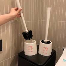 Sanrio Hello Kitty Cartoon Toilettenbürste - Langstiel Reinigungsbürste mit Reichweite | Sehr ästhetisches Bad-Utensil | Für Studentenwohnheim und Zuhause | Toiletten-Grundausstattung