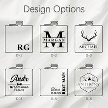 1 styck personlig 6/7/8 oz svart flaska, bärbar fyrkantig flaska i rostfritt stål, personliga flaskor för män, presenter till pojkvän, presenter till best man, presenter till marskalkar, presenter till bästa pappa, födelsedagspresenter, presenter till bröllopsfesten, presenter till honom - Multifärgad - Visa 6