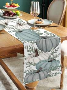 1 套秋收蓝色南瓜图案桌旗，秋季餐桌秋季蓝色南瓜 13*47.24 英寸，季节性厨房餐桌装饰，厨房餐桌装饰，秋季节日家居室内/室外派对用品，感恩节装饰，家庭派对装饰，南瓜感恩节餐桌， - 彩色 - 查看 7