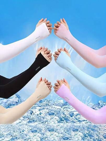 4 Pairs Sunscreen Ice Sleeves UV Protection Elastic Long Sleeves Casual Cycling Sports Gloves Summer Outdoor Arm Warmers Autumn Outfits Halloween Costumes Black Arm Sleeve Gifts For Men