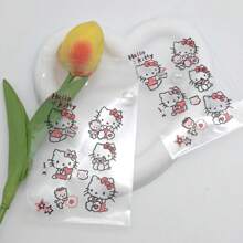 50 sztuk nowych samoprzylepnych torebek Hello Kitty, uchwyt na karty Idol, uroczy prezent z INS, woreczki do przechowywania biżuterii i kolczyków, samoprzylepne małe samoprzylepne torebki Hello Kitty, wysokiej jakości opakowania, przezroczyste torebki OPP