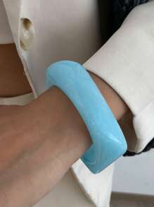 1 Piece Of Bohemian Style Fresh And Fashionable Geometric Asymmetrical Wide Resin Cuff Bracelet Gorgeous Light Luxury Daily Holiday Party Ladies Versatile Jewelry Bracelet Gift