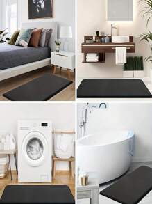 1pc Coral Fleece Bath Rug Non Slip Back Machine Washable Low Pile Flat Woven Oblong Shape Soft Comfort Bathroom Mat With Excellent Absorbency Suitable For Family Living Room Kitchen Bedroom Farmhouse Kitchen Spring Summer Autumn Winter Mat Father's Day Mother's Day Gift Halloween Christmas