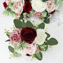 Artificial Flower Bouquet For Bride, Wedding Ceremony, Anniversary Celebration, Centerpiece, Table Decor, Bridesmaid