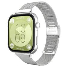 Pulseira Milanesa Sem Lacunas Compatível com Huawei Watch Fit 3/4/4Pro, Pulseira de Aço Inoxidável Ajustável, Pulseira de Metal para Galaxy Watch 6 4Classic 47 43 42 46mm 7 6 5/Pro 4 40 44 45mm, Pulseira de Metal para Homens