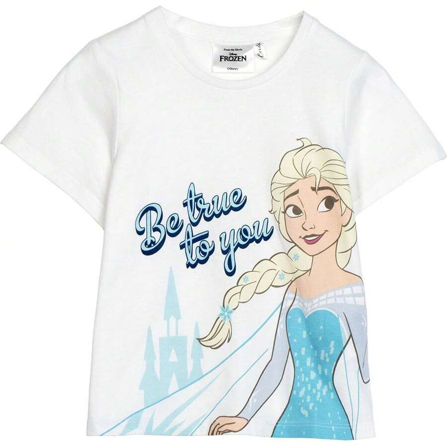 Cerdá Disney 男孩和女孩短袖 T 卹 - 兒童短袖 T 卹,剪裁舒適,面料柔軟透氣 - 短袖 T 卹帶有動畫人物的有趣設計,例如冰雪奇緣、獅子王、史迪奇 - 非常適合夏季、短途旅行⚫ 免費送貨 ✅ 24/48 小時內送達西班牙(半島) - Frozen - 查看 1