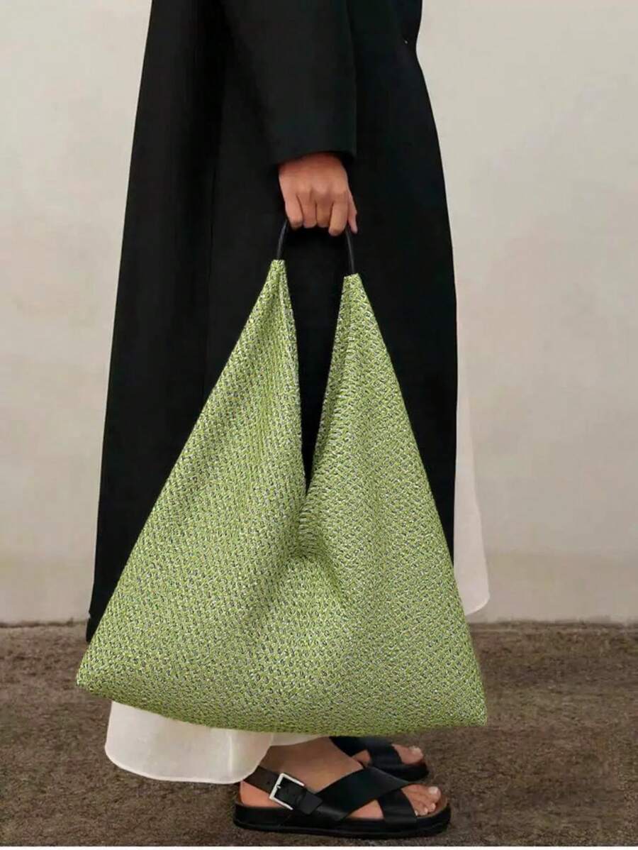 Borsetta con ricamo a fiori piccoli, borsa a tracolla da donna, stile coreano pastorale francese con motivo floreale, adatta per vacanze, borsa in tela casual e spaziosa per studenti e pendolari, versatile e alla moda