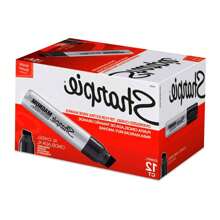 Bulk Black  Markers - SHARPIE Magnum Extra Bold Art Supplies For Industrial Use - Box Of 12 High-Performance Markers