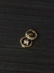 3pcs Elegant Exquisite Charm Unique Luxurious Golden Cubic Zirconia Earrings For Woman Daily Vacation Music Festival Anniversary Gift Couple's Gift,Gift For Her