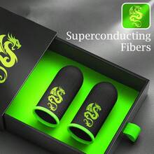 一对银纤维游戏指套：防汗、防滑、透气、吸湿排汗、光滑、持续灵敏的手指触感 - 适合手机游戏玩家 - 彩色 - 查看 10