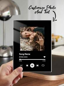 1/2/5 Stück personalisiertes Paar-Musik 2D Acryl Schild Dekoration, individualisierbare Bilder und Songtext, perfekt für Valentinstag, Geburtstag, Jahrestag, Hochzeit, Brautjungfern und Bräutigam Souvenirs, modern und einfach, personalisiert und schön, farbig und wasserfest.