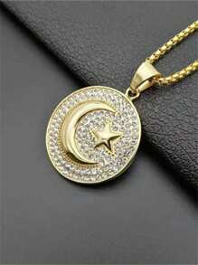 1 Stück Mode Hip Hop Stern Karten Set mit künstlichem Zirkonia Frauen Anhänger Halskette Schmuck Amulett Schmuck